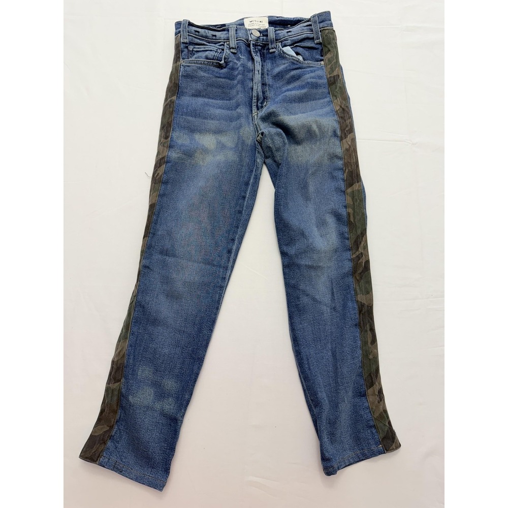 McGuire Straight Jeans Womens 25 Blue Med Wash Mid Rise Camo Stripe 25x29 Denim